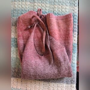 American Threads Pink Knit Sweater Halter with Tie Detail Size Medium